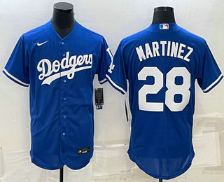 Men's Los Angeles Dodgers #28 JD Martinez Blue Stitched MLB Cool Base Nike Jersey